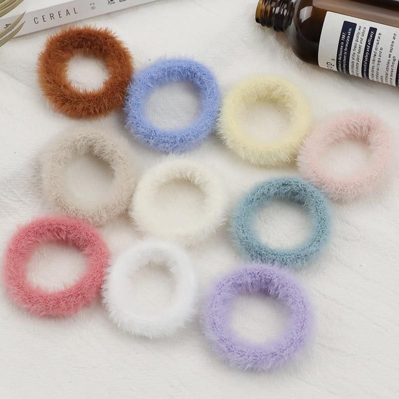 New Candy Color Plush Rubber Band Fall/Winter Hair Accessories High Stretch Hair Bands