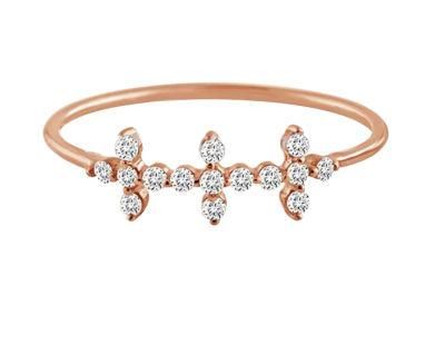 925 Silver Jewelry Diamond Cross Finger Women Ring