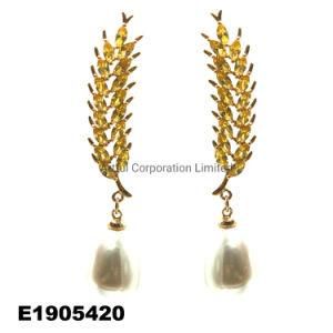 Costume/Fashion/18K 14K Gold Plated/Jewelry with CZ Pearl Earring for Women