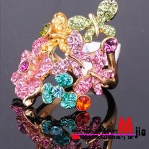 Butterfly Design Finger Ring with Stones (BH0331)