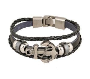 Fashion Jewelry Multilayer Stainless Steel Anchor Bracelet for Women Leather Bracelet&Bangles Men Jewelry
