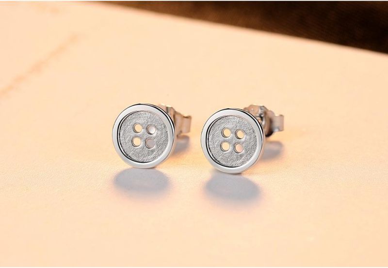 Buttons Shape Ear Stud Solid Fashion Jewellery Earring