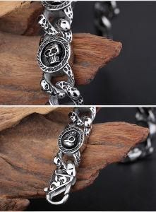 Fashion Jewelry &#160; Stainless Steel Skull Chain Men&prime;s Bracelet