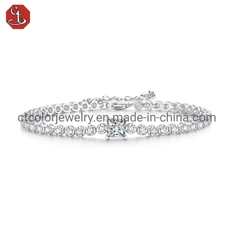 925 Sterling Silver Bracelet Moissanite Diamond bangle Fashion Jewelry for women