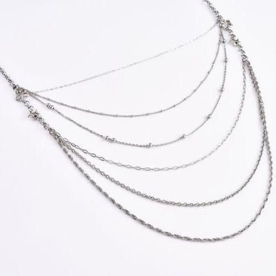 Metal Jewelry Fashion Jewelry Round Layer Necklace Stainelss Steel for Hip Hop Handcraft Design