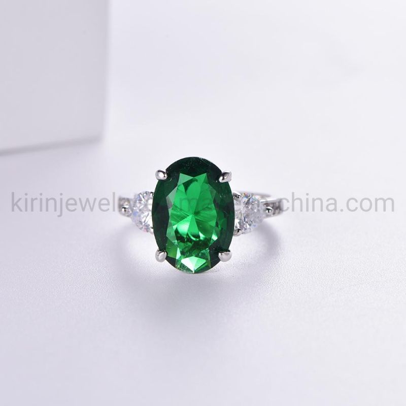 Emerald Promise Ring CZ 925 Sterling Silver Emerald Rings for Women Micro Prong Setting Green Emerald Ring
