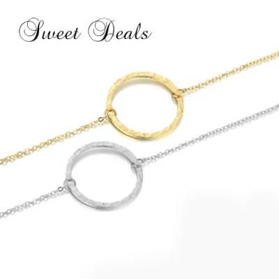 Fashion Jewelry Necklaces Stainless Steel Round Pendant Personality Accessory Necklace Ladies Clavicle Chain