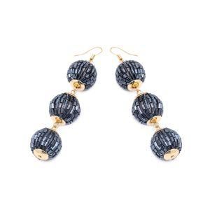 Fashion Accessories Artificial Jewelry Beaded Glass Ball Drop Earrings for Woman