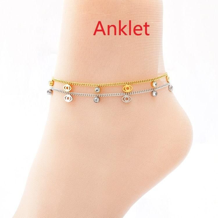 Manufacturer′s Customized Jewelry Stainless Steel Fashion Anklet Zircon Anklet Women′s Wholesale