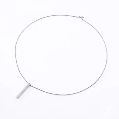 Fashion Jewelry Stainless Steel Elegant Bar Penant Necklace for Lady and Men Support Customized