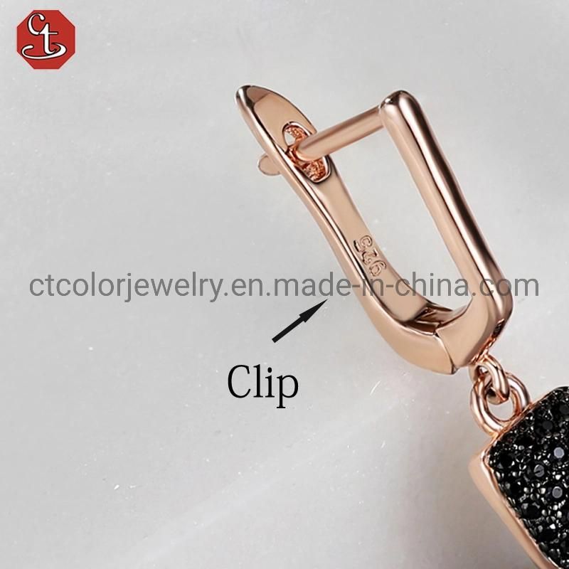 Whosale Fashion jewelry zircon Earring Costom jewellery rose plated Earrings