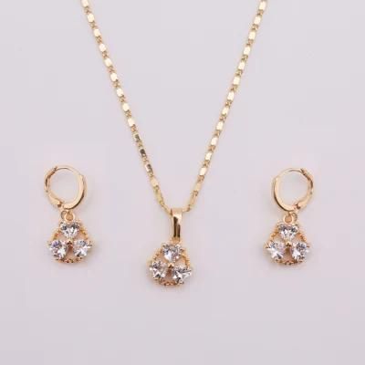 Costume Wholesale Fashion Imitation Charm Gold Silver Stainless Steel Jewelry with Earring Sets Pendant Necklace