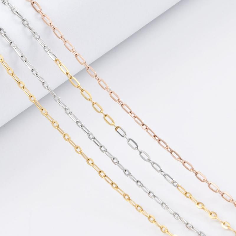 New Style Fashion Layering Necklaces Flat Long Short 1: 1 Cable Chain Bracelet Necklace Jewelry Design