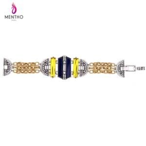 New European and American Colorful Alloy Personal Geometric Gem Studded Women&prime;s Bracelet