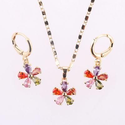 Hengdian Costume Wholesale Fashion Imitation Gold Plated Earring Sets Pendant Necklace Jewelry