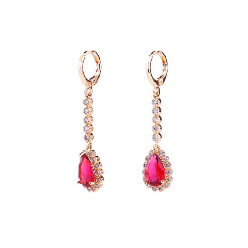 New Fashion Designs Jewelry AA CZ Stone 18K Gold Pendant Drop Earring
