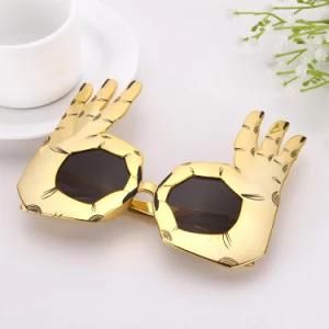 New Products 2018 Innovation Product Party Supply Hot Sale Party Glasses Fashionable Gold Ok Gesture Shaped Novelty Sunglasses