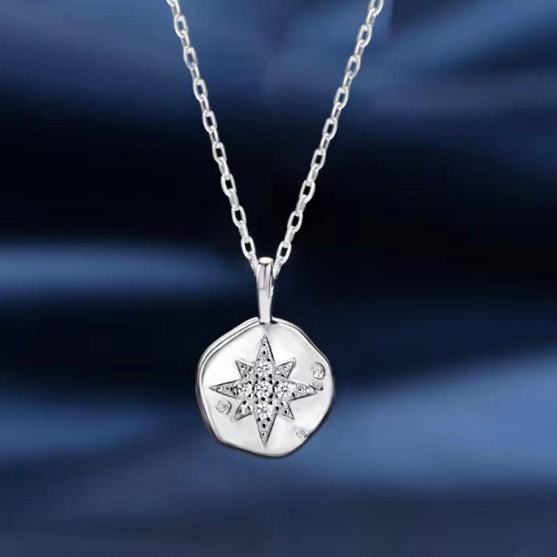 New Hot Selling S925 Sterling Silver Irregular Sun Round Pendant Necklace Best Selling Jewelry