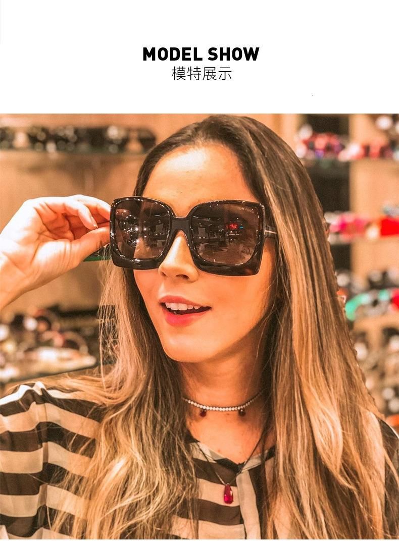 Sunglasses T-Shaped Big Frame Trend European and American Ins Fashion Modern Sunglasses