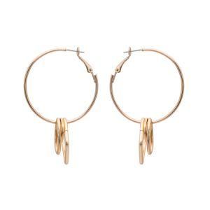 Hot Sale Women Fashion Jewelry Charm Pendant Metal Hoop Earrings