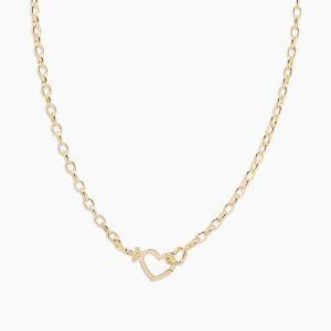 Fashion Jewelry Women Twisted Curb Chain Heart Clasp Stainless Steel Collar Chocker Necklace