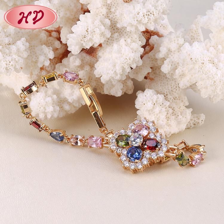 2020 New Wholesale Fashion Design Zircon Bracelet 18K Gold Jewelry for Women Girls