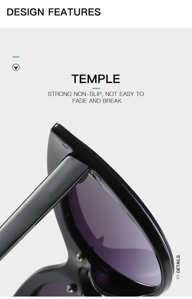 Fashion Sunglassesbig Frame Cat Eye Sunglasses Female European and American Trend Ins Colorful Sunglasses