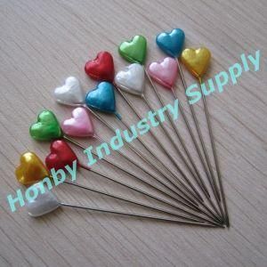 Wholesale 55mm Heart Muslin Pearl Head Stick Hijab Pin