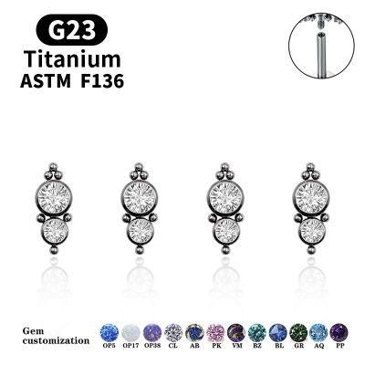 G23 Titanium Labret Studs 16g Lip Studs C Earrings Piercing Internally Threaded Ring Cartilage Piercing Jewelry