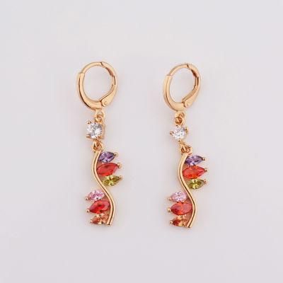 Wholesale 2020 New Fashion Design Gold Plated Drop Earrings with CZ Alloy Jewelry