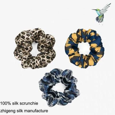 Lady Fashion Custom Silk Hair Elastic Headband Silk Scrunchies