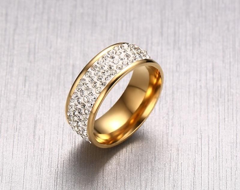 Luxury Shiny Gluing Crystal White Stone Ring for Women