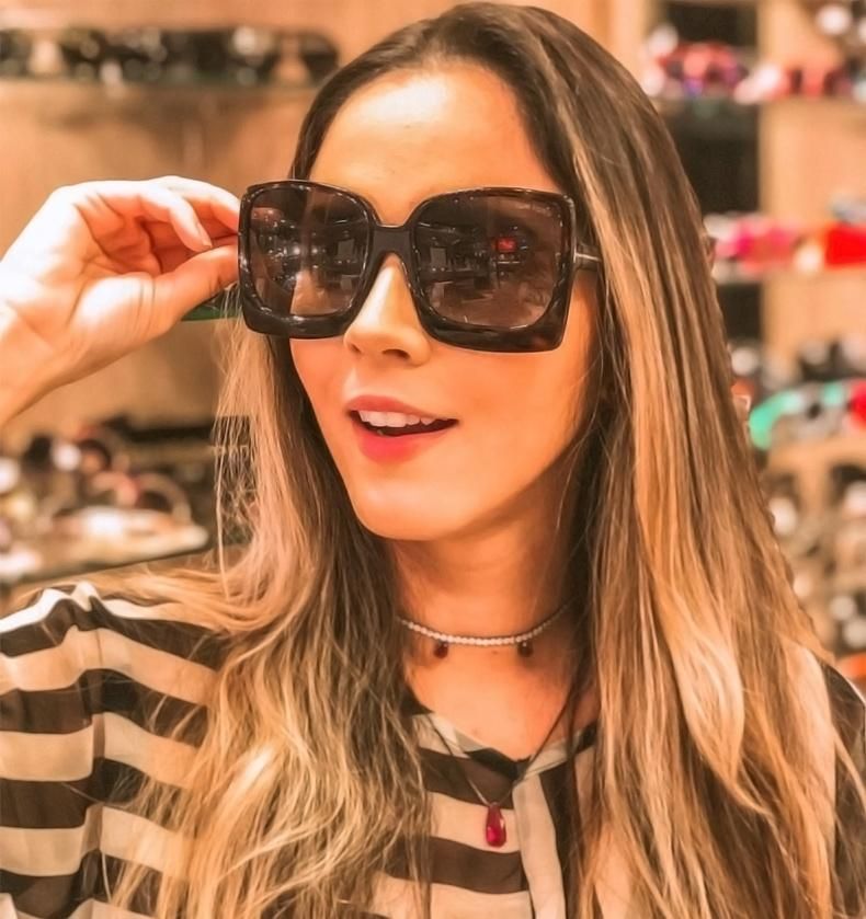 Sunglasses T-Shaped Big Frame Trend European and American Ins Fashion Modern Sunglasses