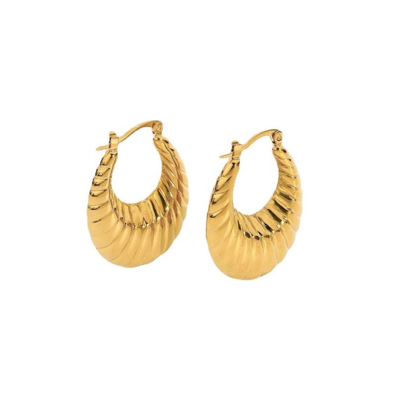 Manufacturer Custom Jewellery Stainless Steel Earring for Women 2021 Fashion Hoop Earring Jewelry 14K 18K Gold Plated Earrings