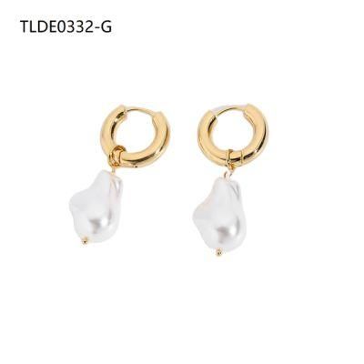 Manufacturer Custom Fashion Jewelry Pearl Earrings, Women Gold Earring Set, Pearl Hoop Earring