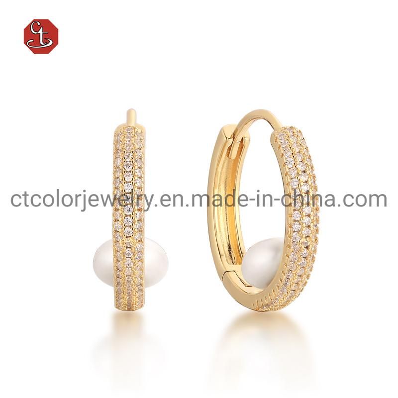 925 Silver 18K Gold Elegant Circle Huggie Hoop Earrings Enamel Earring