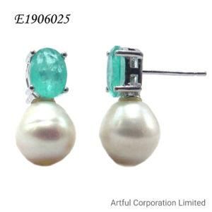 Silver Earring Fashion Silver Natural&#160; Pearl&#160;