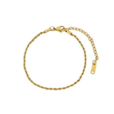 Stainless Steel Jewelry Rope Style Bracelet 14K/18K Gold Plated