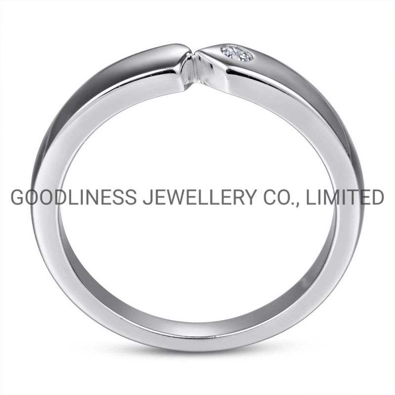 Simple 925 Sterling Silver CZ Women Gold Plated Finger Rings