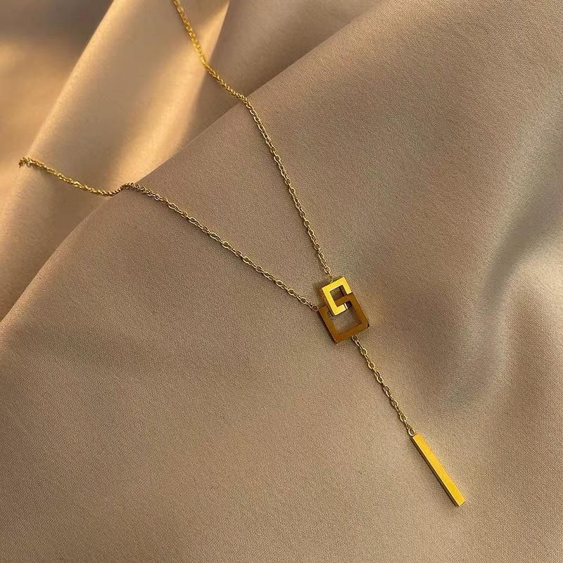 Titanium Steel Color Jewelry Korean Light Luxury Temperament Clavicle Chain Necklace