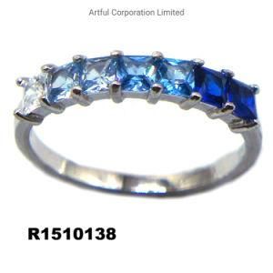 New Fashion Blue Rhodium Plating Ring Fashion Ring