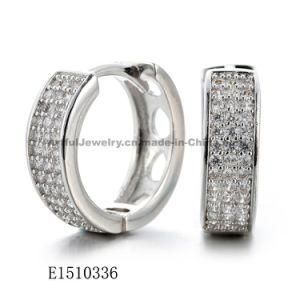 White CZ Sythetic Silver Earring