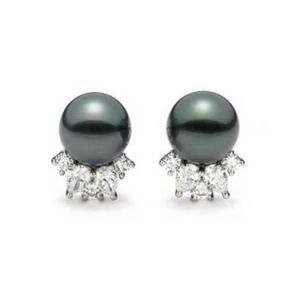 New Fashion Elegant 925 Sterling Silver Earring with Black Pearl