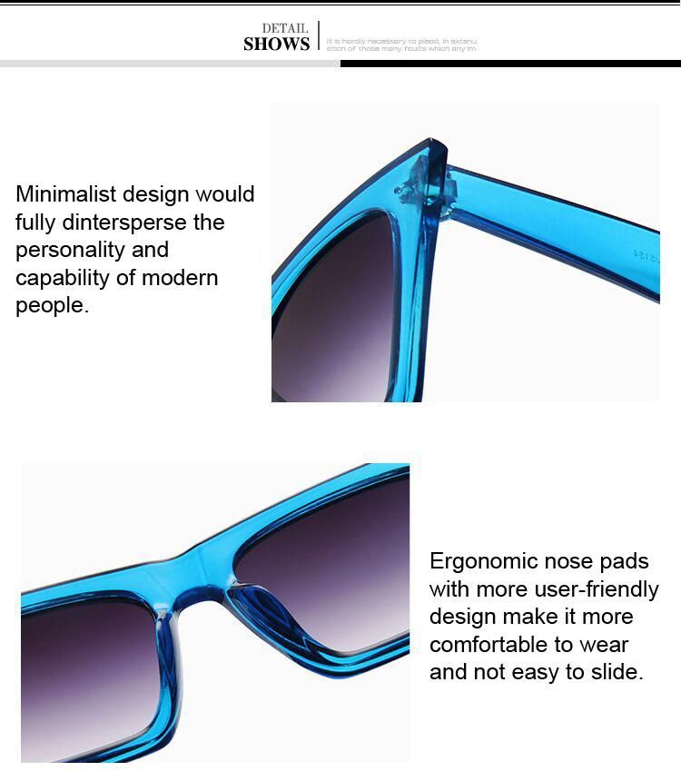 Oversized Square Cateye Polarized Sunglasses