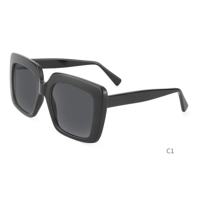 2022 High Quality Fashion Big Size Square Sunglasses Injection Acetate Customizable Sunglasses