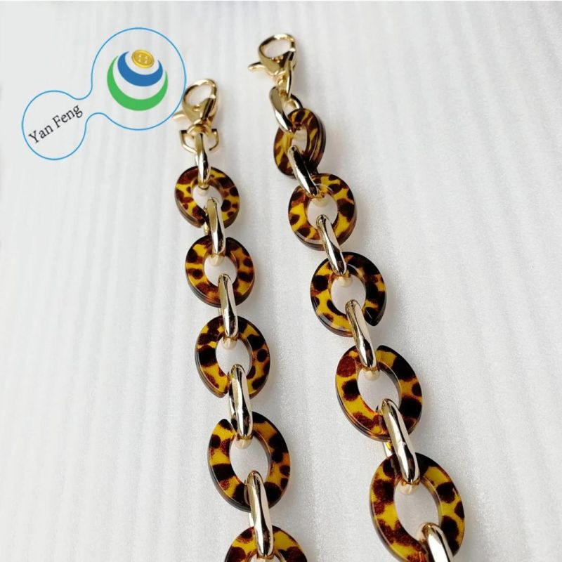 ID21.5 Leopard Print Color Matching Iron Dog Hook Series Ornament Chain Plastic Chain Bag Accessories (YF295-19)