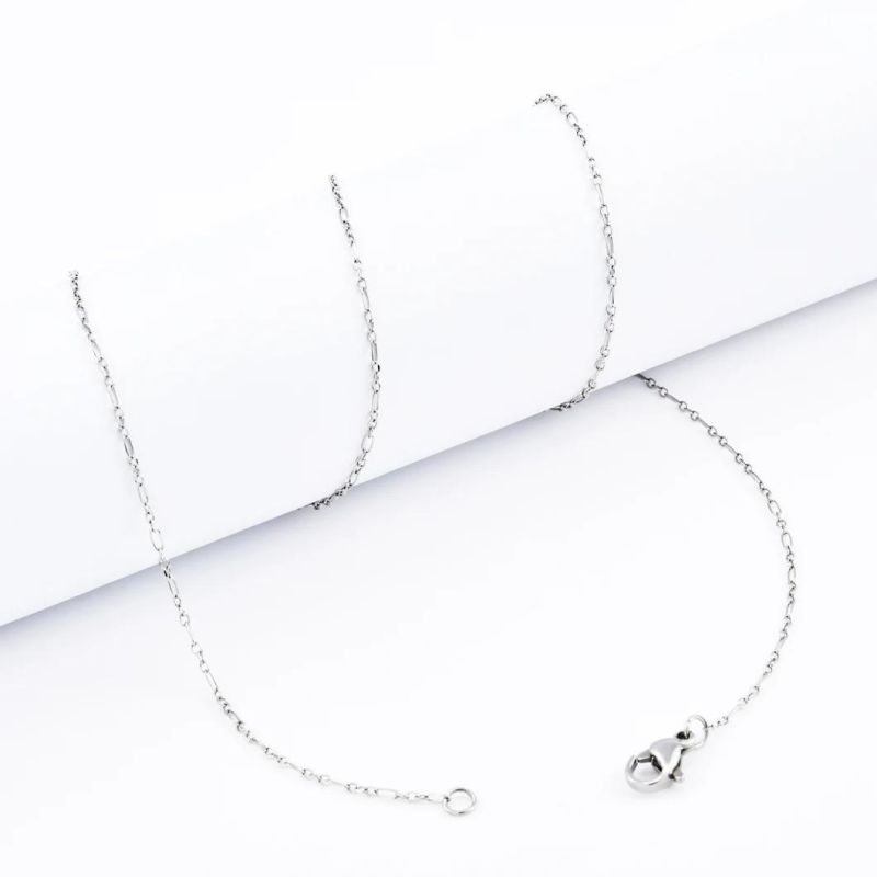 New Popular Necklace Jewellery Accessories Women′s Stainless Steel Gold Plated Figaro Cable Chain Bracelet Anklet Necklace Jewelry with Clasp