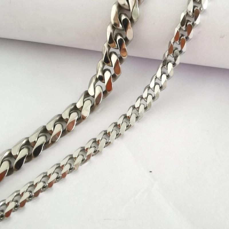 Hip Hop Custom Available Men Chunky Miami Cuban Chain Six Faceted Thick Necklace 3.5/5/7mm Width, 18-36inch Length, Gold Plated/Stainless Steel/Black