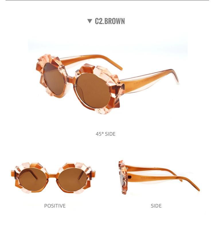 2022 New Fashion Irregular Frame Sunglasses Women Brand Designer Vintage Oval Colorful Sunglasses