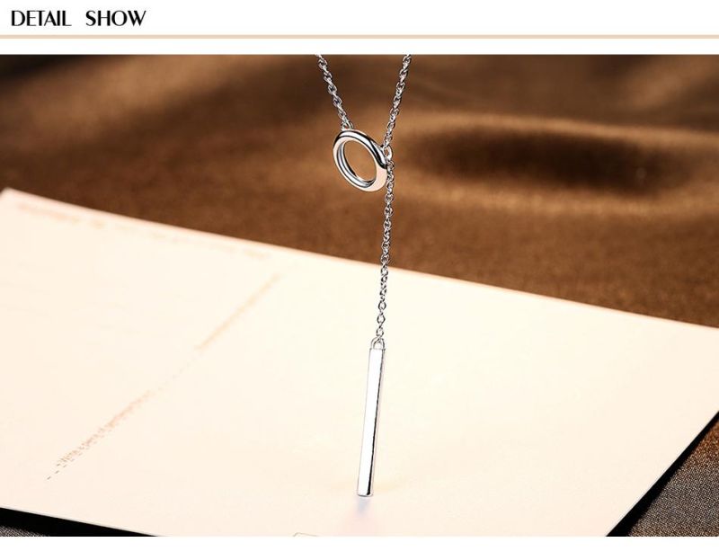 OEM Custom Fashion 925 Silver Jewelry Strip Necklace